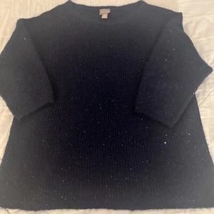 Chicos Sweater Womens Size 2 Evening Sweater Round Collar Sequin Sparkly - Picture 1 of 13