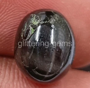 6.60 Ct Oval Shape Natural Certified black Sapphire Loose Gemstone 25P - Picture 1 of 7