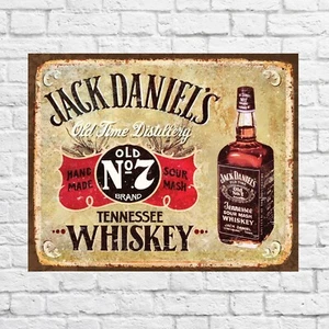Jack Daniels pub decor Vintage Retro Tin Sign door Wall Decor Metal Bar Pub - Picture 1 of 4