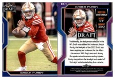 2023 Leaf Draft BROCK PURDY 49ers BLUE Parallel Rookie SP #B1-1 MINT!