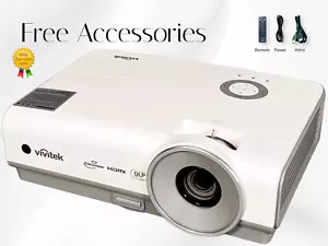 3600 ANSI DLP Gaming Projector HD 1080p for Golf Race Flight Simulator w/bundle - Picture 1 of 9