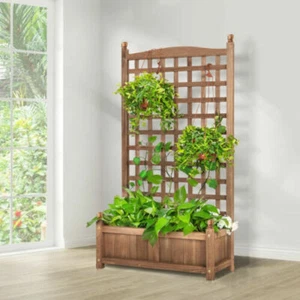 Large Medium Wooden Garden Planter Raised Bed Flower Vegetable Herb Box 10 Style - Picture 1 of 75