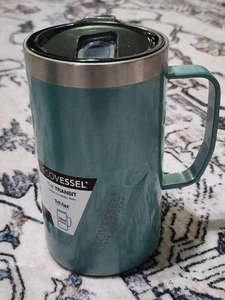 ECO Vessel Tri-MAX Insulated Coffee Beer Travel Mug Stainless, Green 16 oz. NEW - Picture 1 of 6