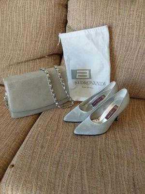 borsetta argento con scarpe abbinate Aldrovandi Casadei - Immagine 1 di 4