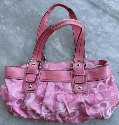COACH Y2K Vintage Pink Soho Signature C Canvas Large Shoulder Bag 14492 Rare EUC - Image 1 of 4