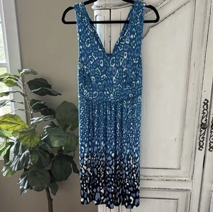 NWT SOMA Y-Back Short Dress Sleeveless Blue Safari Women's Size Large Super Soft - Picture 1 of 6