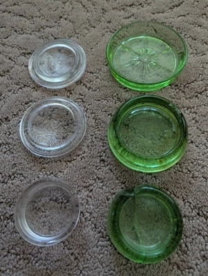 Green GLASS Furniture COASTERS ANCHOR HOCKING Slide  Floor PRESTO Starburst - Image 1 of 4