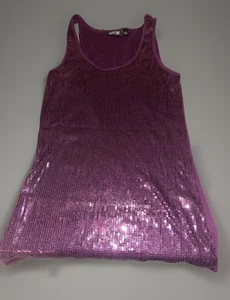 Apt 9 Women's Plum Sequin Embellished Scoop Neck Sleeveless Tank Top  Size S - Picture 1 of 3