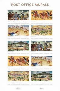1 SHEET #5372-5376 FOREVER POST OFFICE MURALS. BIN $13.99 - Picture 1 of 1