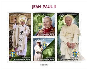 Zentralafrika - 2022 Papst Johannes Paul II. - 4 Briefmarkenbogen - CA220431a - Bild 1 von 1