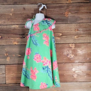 Tommy Bahama Girls Size 5 Floral Tropical One Shoulder Trapeze Summer Dress - Picture 1 of 16
