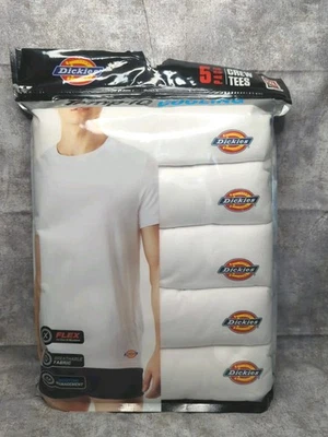 Paquete de 5 camisetas Dickies Temp-iQ Cooling cuello redondo para hombre talla 2XL (50-52) blancas  Foto 1 de 4