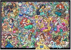 300 Piece Jigsaw Puzzle Disney Princess Collection Stained Glass (30.5 x 43cm) - Picture 1 of 6
