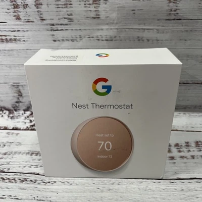Google Nest Smart Programmable Wi-Fi Thermostat - Sand - New Open Box G4CVZ - Image 1 of 4