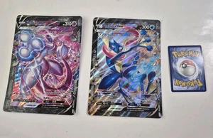 Pokemon Mewtwo V-Union Black Star Promo Jumbo Card SWSH 161 Greninja SWSH 157 - Picture 1 of 7