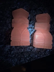 2er Set geschnitzte aztekische Maya Tiki Calcit Stein Buchstützen Statue Skulpturen - Bild 1 von 7