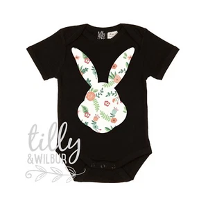 Pretty Patterned Easter Baby Bodysuit For Girls, 1st Easter Gift, Girls Easter - Picture 1 of 4