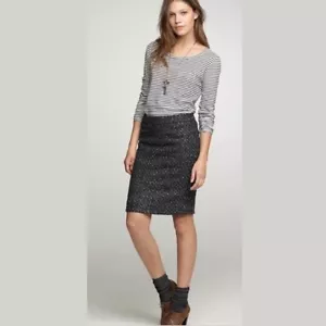 NEW J. Crew Moss Green Tweed Pencil Skirt size 0 NWT - Picture 1 of 4