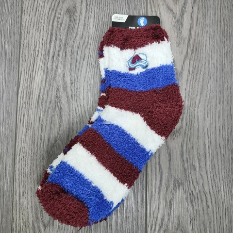 2 Pairs For Bare Feet Fuzzy Zebra Socks NHL Colorado Avalanche Socks Fits All Cover