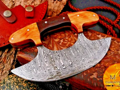 Alaskan ULU Knife Legendary Chef Knife of The Arctic - Forge Damascus Blade 1813