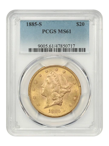 1885-S $20 PCGS MS61 Cover