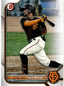Luis Matos San Francisco Giants 2022 Bowman Prospects Card
