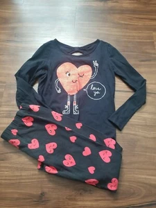 CARTERS OUTFIT GIRLS KIDS SIZE 8 BLACK HEART PRINT - Picture 1 of 5