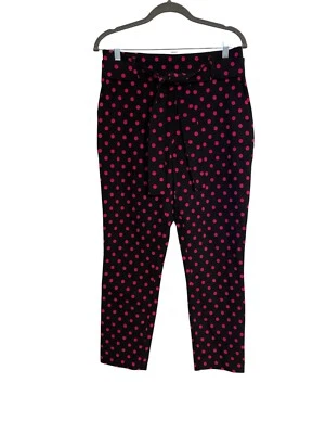 Pantalones para mujer Jules & Leopold M negro rosa lunares oficina Preppy City Foto 1 de 4