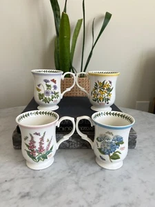 Portmeirion Botanical Garden Terrace Bell Shaped Tea/Coffee Cup Mug Set of 4 - Picture 1 of 15