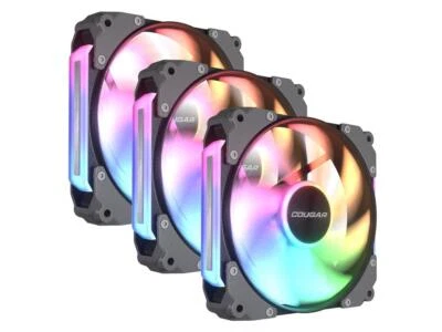 COUGAR Apolar 120 ARGB Modular PC Case Cooling Fan (3-Fan Pack), 4 Pin PWM / 3 P Foto 1 de 4