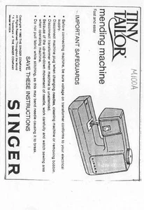 Singer M100A Sewing Machine/Embroidery/Serger Owners Manual Reprint - Picture 1 of 1