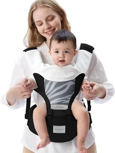 Baby Carrier Newborn to Toddler with Hip Seat, 4-in-1 Ergonomic Infant 7-45 lbs - Picture 1 of 7