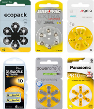 Hörgerätebatterien Größe 10 gelb Duracell, Varta, Rayovac, Siemens, Panasonic 