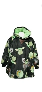 Disney Star Wars Grogu The Mandalorian Baby Yoda Big Hoodie Blanket Kids SZ 4–10 - Picture 1 of 5