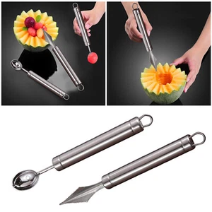 2 In 1 Stainless Steel Fruit Cutter Watermelon Cutter Slicer Kit Head For Home - Picture 1 of 13