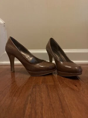 Moda Kimberly Latte Marrón Ligero Plataforma Bombas 3.5" Tacones Talla 5 Foto 1 de 4