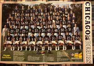 Vintage 80s Chicago Bears 1985 Super Bowl team poster large size 22 x 15 inches - Picture 1 of 6