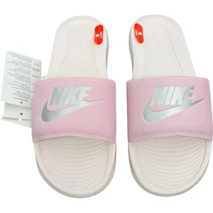 Nike Slide Women Sandal NIKE VICTORI ONE SLIDE Pink Silver Women Size 6 NEW - Picture 1 of 7
