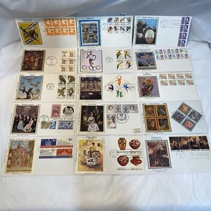 Lote de múltiples estampillas FDC de 1970, 15 caché de seda Colorano emisión del primer día - Imagen 1 de 10