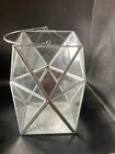 Candle Lantern Geometric Centerpiece Glass Triangles 9.5” X 7”