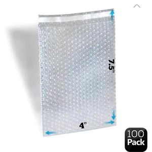 🆕 100x LOT  4" x 7.5" Clear Bubble Out Bag Pouches Envelopes Sleeve Pack Seal - Picture 1 of 5
