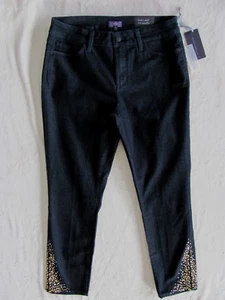 Pantalones de mezclilla NYDJ Not Your Daughter's Amira adornados al tobillo-enzima oscura-talla 10-nuevo con etiquetas  - Imagen 1 de 9