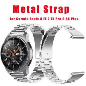 Metal Strap for Garmin Fenix FE 8 7 7X Pro 6 6X PlusTactix QuickFit 22/26mm - Picture 1 of 9