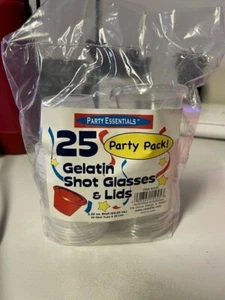 1 of Party Essentials 2.25 Oz. Shot Glasses w/ Lids - Clear 25 Ct. New! - Picture 1 of 1