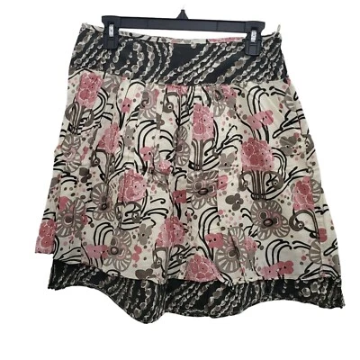 Falda para mujer Angie multicolor estampado mixto boho capas línea A algodón talla M Foto 1 de 4