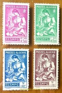 EBS Argelia francesa 1944 - CCSMPG - Para familias de prisioneros de guerra - 205-208 - Estampillada sin montar o nunca montada** - Imagen 1 de 1