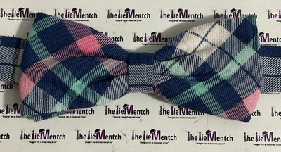 Rare VINEYARD VINES Navy Multicolor Checkered Design Pre Tied Adjustable Bow Tie - Image 1 of 3
