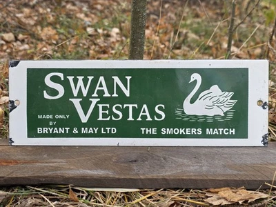 LETRERO DE PORCELANA VINTAGE VESTAS THE SMOKERS MATCH Inglaterra Británica 12"×8" Foto 1 de 4