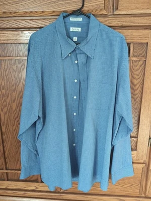 Camisa de vestir para hombre Arrow azul y blanco a cuadros manga larga abotonada talla 18 1/2 36/37 Foto 1 de 4