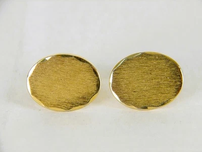 Juego de gemelos cepillados ovalados vintage Foster tono dorado Foto 1 de 3